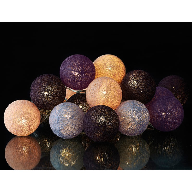 Guirlande Lumineuse Boules Coton Color Bolette