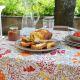 Red Mimosa coated cotton tablecloth