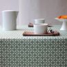 Mosaic Green coated cotton tablecloth