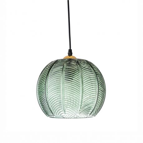 Bloomingville round green glass pendant lamp