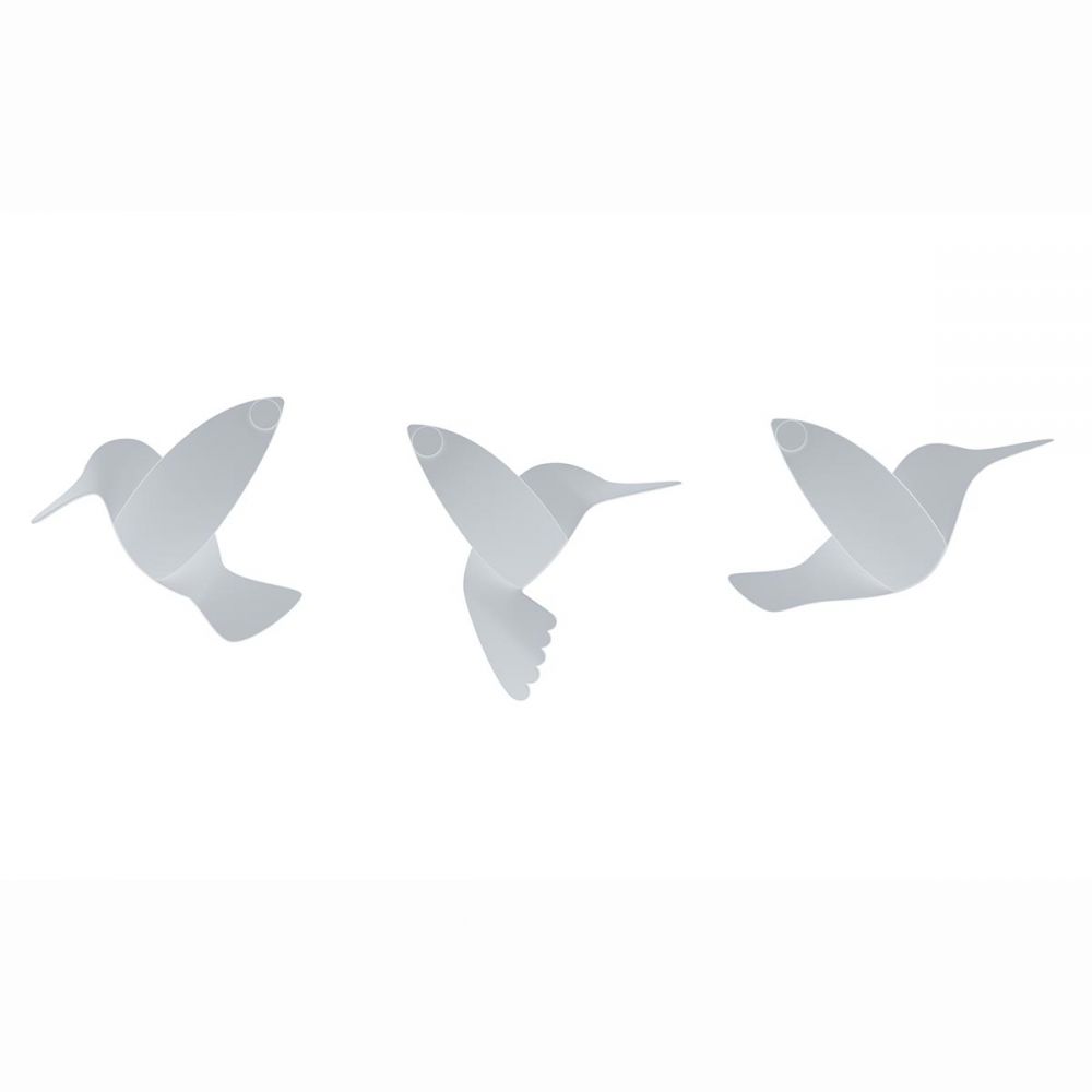 Oiseaux décoratifs blancs - 13 x 3,5 cm - 6 pcs