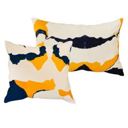 Blue and Yellow Broome Cushion Adjamée