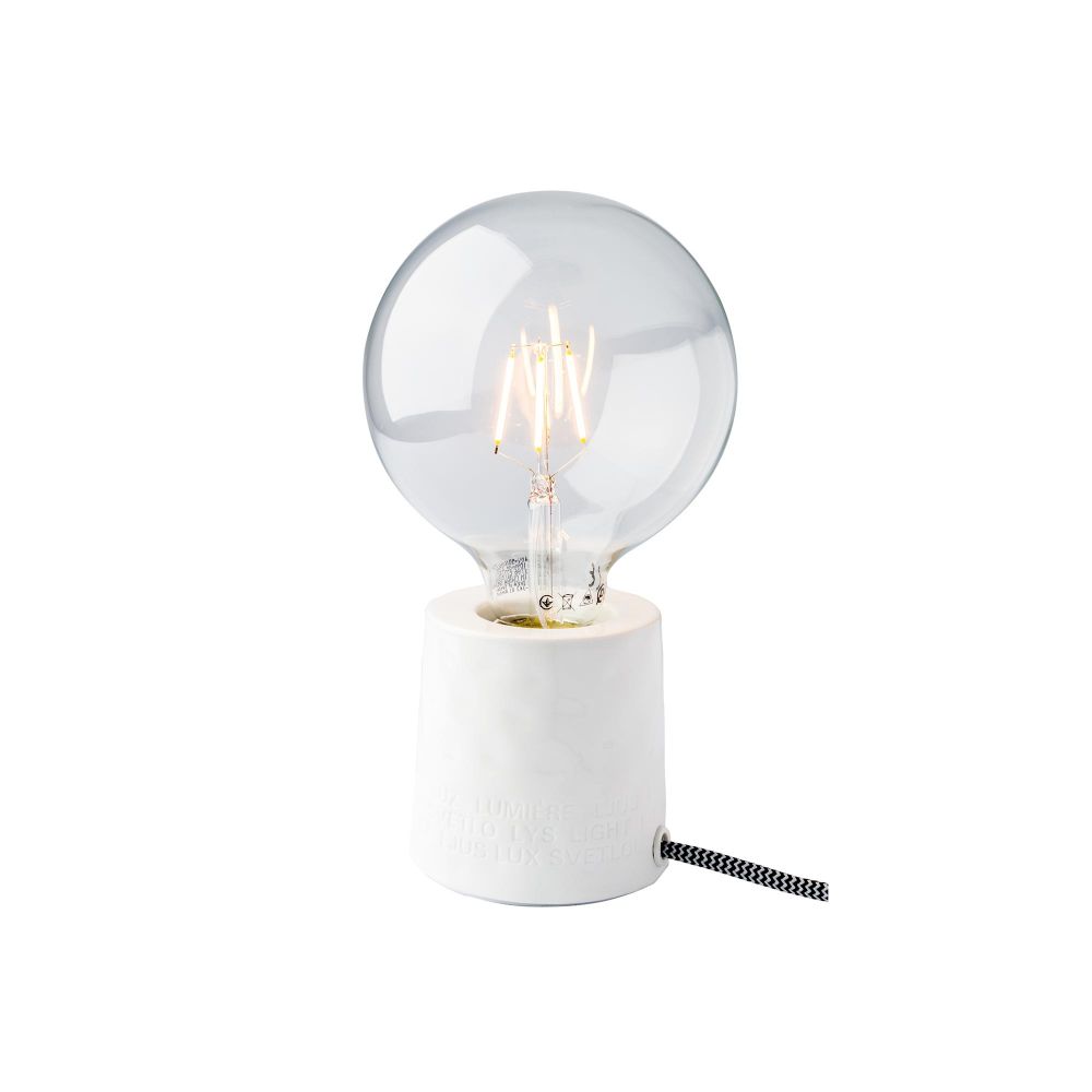 Simple Designs 10.24 pouces blanc Pierres Petite lampe de chevet de table à  l'aspect de pi