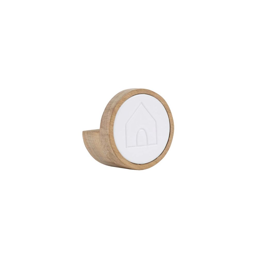 Petite patère bois et porcelaine Räder - Patère ronde design