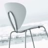 Chaise design blanche et chromé Globus Stua