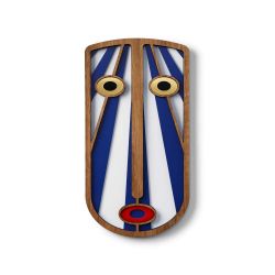 Masque bleu en bois Modern African 38