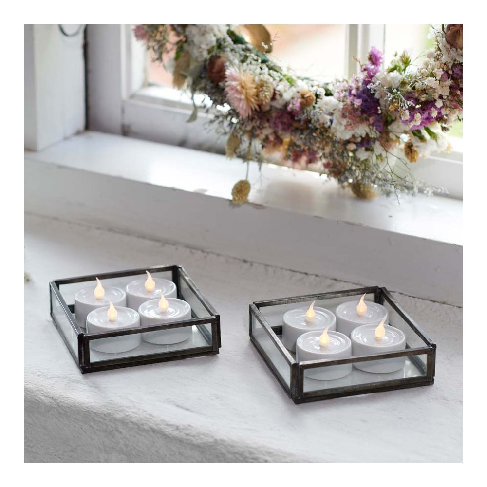 Sirius Set de bougies à chauffe-plat LED Lone Ø 3.5 x 4 cm, Blanc, 4 pcs