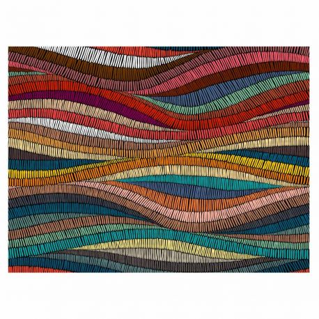 shades of brown Waves Vinyl Placemat