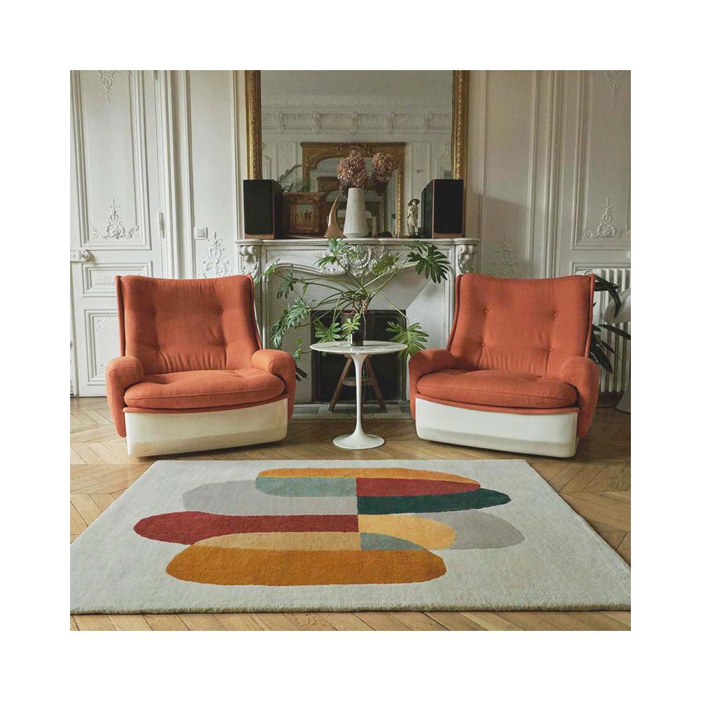 Tapis salon 160x230 ATOLL Multicolore tapis en laine, moderne et