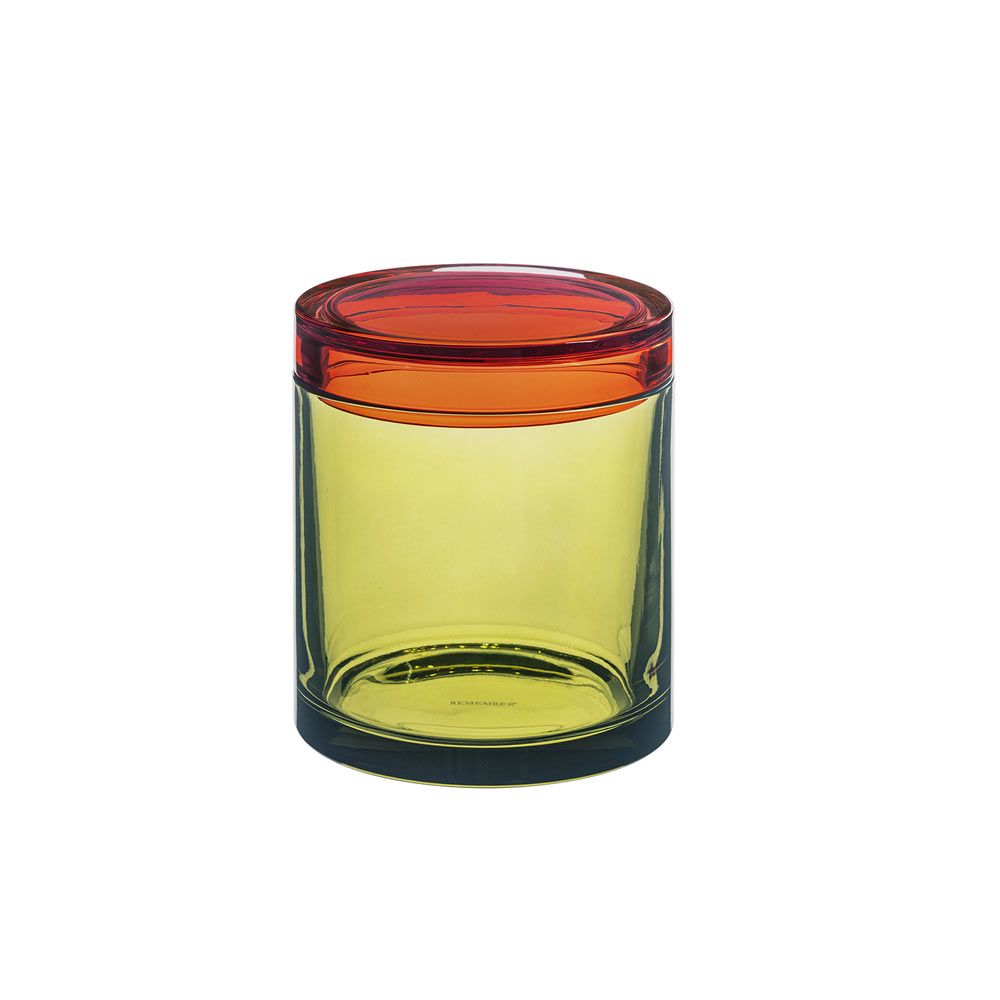 Boite en verre en couleur bicolore - Boîte ronde design - Remember