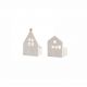 2 Small House Candle Holders Räder