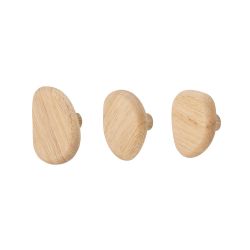 3 Wooden Wall Hooks Conor Bloomingville