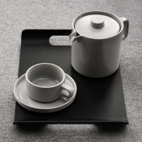 Black wooden tray - Non-slip rectangular oak tray - Blomus design