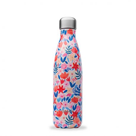 Flora insulated bottle - stainless steel bottle with flower - Qwetch