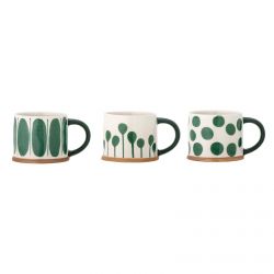 3 Green Mugs Linora Bloomingville