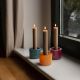 3 Coloured Glass Candleholders Remember