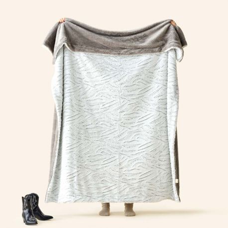 Plaid Polaire Tigre Gris Cocooning