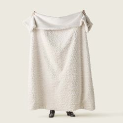 Pebble Faux fur Fleece Blanket Cocooning