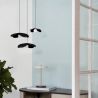 Petite Suspension Noire Fleur Bois S