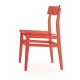 Chaise rouge en bois laqué