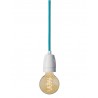 Suspension blanche cable turquoise