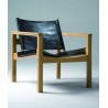 Peglev black leather design armchair