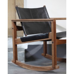 Peglev leather rocking chair