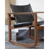 Leather Rocking chair Peglev by Objekto
