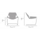 Dimensions fauteuil en cuir Paulistano