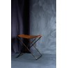 metal folding Stool and leather seating Nola
