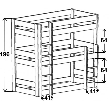 Triple bunk bed inseparable Mathy by Bols - Dominique collection