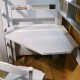 White corner desk for high sleeper bed Dominique