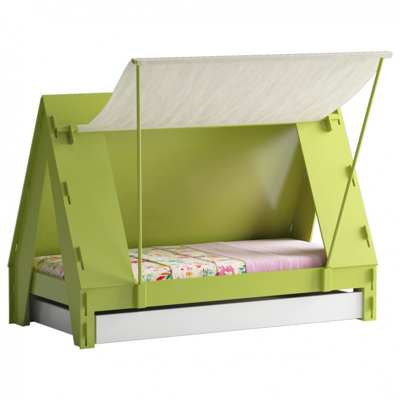 MAS - Tente de lit enfant à motifs sous-bois - bleu