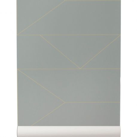 Papier Peint design gris et doré