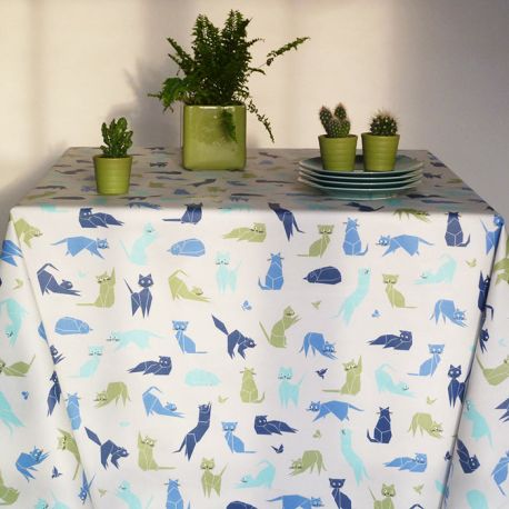 Blue Cats tablecloth