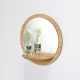 Wood Round Mirror with shelf 
