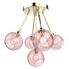 Suspension multiple en verre rose