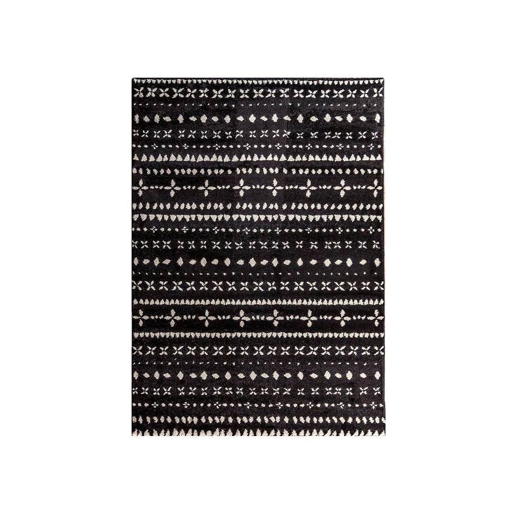 Eskiss tapis noir et blanc motif abstrait 160x230, EDITO, Tapis  contemporains