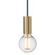 brass socket pendant with blue cord
