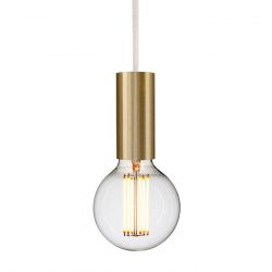 brass socket pendant with white cord