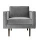 Light grey velvet armchair