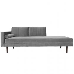 Light grey velvet chaise lounge 